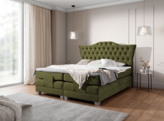 Boxspringbett Elektrisch Bett FAUSTO 140x200cm in Stoff Wind Grün