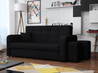 Schlafsofa Viva Home III, Nische für Hocker auf der rechten Seite, Farbe: Manila 18