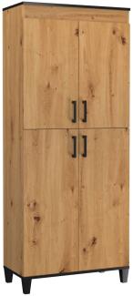 Stauraumschrank Kleiderschrank Pola 80x40x193cm Artisan Eiche 4-türig