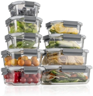 Fenger Glas-Frischhaltedosen Set 18-teilig BPA-frei Türkis