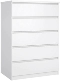 Dmora Kommode Ansel, Mehrzweckkommode, Schlafzimmerkommode, Schrank mit Schubladen, 77x50 h111 cm, Glänzendes Weiß