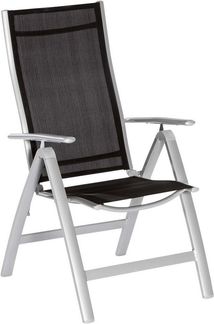 Carrara Gartensessel, klappbar, silber/schwarz, 2er Set