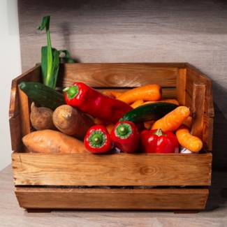 Kistenkolli Altes Land Allzweckkiste 3er Set Küchenregal Olaf 40 x 33 x 30 cm in Ocker Gemüsekiste Obsthorde (Spar-Set, 3er Set)