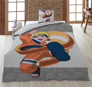 Naruto Bettwäsche-Set – 1x Deckenbezug 140x200 & 1x Kissenbezug 65x65 cm für Kinder