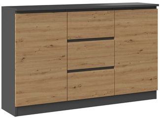ibonto ECKKOMMODE ANTHRAZIT / ARTISAN EICHE 40x120x75cm (H 75 x T 40 x B 120 cm)