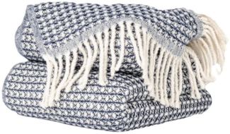 Plaid Beatriz feine Kuscheldecke Reisedecke Tagesdecke Wohndecke, ANRO, Wendedecke kuschelig-weich 150x200 cm Blau