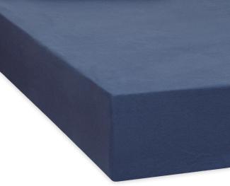 Traumschlaf Feinbiber Boxspring Spannbetttuch|160x200 cm| marine