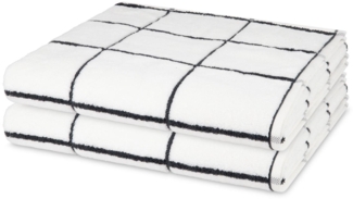 Ross Sensual Skin Karo 2 tlg. Frottier-Set - 2 X Duschtuch (75 X 140cm) - 500 - Weiß