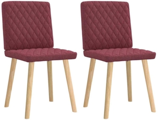 vidaXL Esszimmerstühle 2 Stk. Weinrot Stoff 4101124
