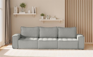 Sofa Modulsofa 3-teilig SANDE 3-Sitzer Stoff Alpine Hellgrau