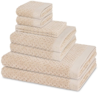 Ross Harmony 8 tlg. Frottier-Set - 2 X Handtuch (50 X 100cm), 2 X Duschtuch (70 X 140cm), 2 X Gästetuch (30 X 50cm), 2 X Waschhandschuh (16 X 22cm) - 520 - Natur