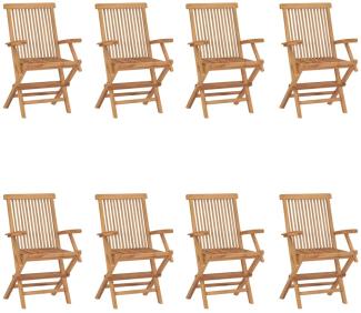 vidaXL Klappbare Gartenstühle 8 Stk. Massivholz Teak 3096595