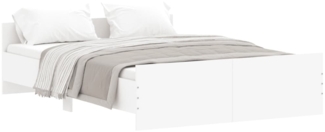 vidaXL Bettgestell mit Kopf- und Fußteil Weiß 140x190 cm 3203782