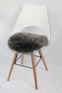 Heitmann Felle Stuhlkissen Lamm, Sitzauflage rund, Ø 45 cm, echtes Lammfell, waschbar, auch als 2er oder 4er Set