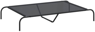 vidaXL Hundebett Erhöht Schwarz 130x80x20 cm Textilene und Stahl 42000836