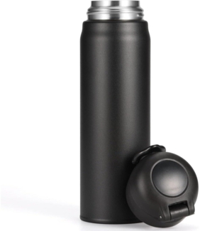 Thermosflasche 500ml Edelstahl Kalt Warm Auslaufsicher Schwarz