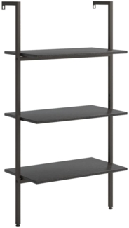 vidaXL Leiterregal mit 3 Böden Schwarz 64x35x120,5 cm 336381