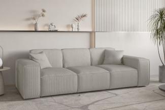 Sofa Designersofa CELES PREMIUM 3-Sitzer in Stoff Scala Sandgrau