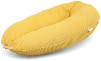 HOBEA-Germany Stillkissen XXL Lagerungskissen Schwangerschaftskissen Seitenschläferkissen groß (Waffelmuster senfgelb, Stillkissen)