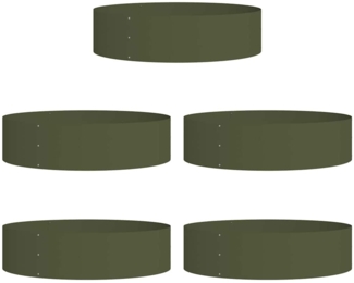 vidaXL Gartenpflanzer 5 pcs Olivgrün 80 x 80 x 20 cm Stahl 873627