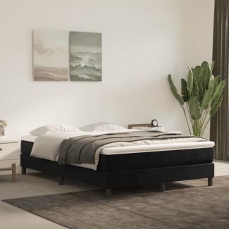 vidaXL Boxspringbett mit Matratze Schwarz 140x190 cm Samt 3144329