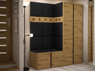 Garderoben-Set Monati III, Artisan Eiche / Artisan Eiche + Schwarz, Farbe: Soft 011