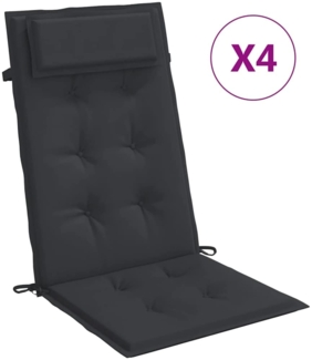 vidaXL Hochlehner-Auflagen 4 Stk. Schwarz Oxford-Gewebe 361896