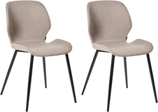 Konferenzstuhl 2er Set HOLLAND Stoff Taupe