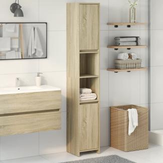 vidaXL Badezimmerschrank Sonoma-Eiche 30x30x183,5 cm Holzwerkstoff 849608