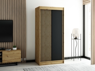 MOEBLO Kleiderschrank MELO (mit/ ohne Schubladen, Schwebetürenschrank Schrank Garderobe Schiebtüren Schlafzimmer Wohnzimmerschrank) (BxHxT):100/120/150/180/200/250x200x62 cm