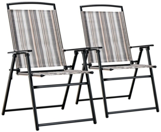 COSTWAY Gartenstuhl 2er Set Hochlehner Klappstuhl (2 St), bis 150kg