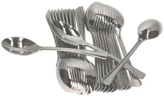 MamboCat Besteck-Set 25er Set Reflections Plastik Löffel in Metall-Optik Einweglöffel, Kunststoff