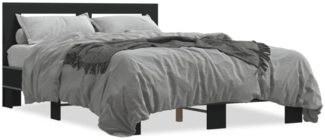 vidaXL Bettgestell Schwarz 140x190 cm Holzwerkstoff und Metall 3280112