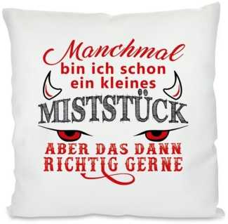Herzbotschaft Dekokissen Kissen mit einseitigem Motiv Manchmal bin ich schon ein kleines, Kissenhülle mit Füllung
