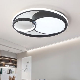 style home LED Deckenleuchte Deckenlampe, dimmbar mit Fernbedienung, 55W, Runde, 50*8,5cm, LED fest integriert, einstellbar von Warmweiß bis kaltweiß, Lampe für Wohnzimmer Schlafzimmer Büro Küche