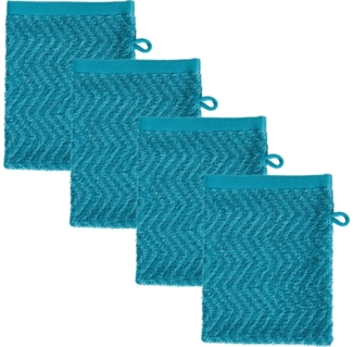REDBEST Waschhandschuh Waschhandschuh "Palmdale" 4er-Pack, Frottier, Walk-Frottier gemustert