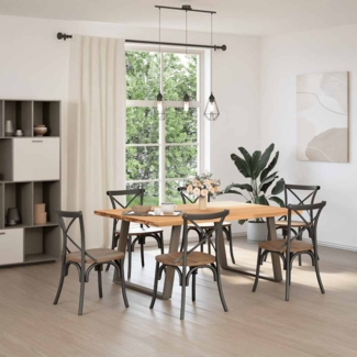 vidaXL Esstisch Hellbraun 180x120x74 cm Massivholz Eiche Rechteckig 3304920