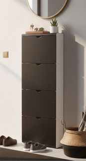 Schuhkipper >304987< ca. 16 Schuhe, schwarz / weiss - 52x141x16cm (BxHxT)