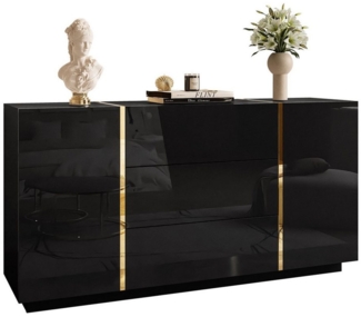 Lookway Kommode ONYX Moderne Hochglanz Sideboard mit 3 Schubladen