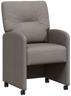 vidaXL Esszimmerstühle mit Rollen 2 pcs Taupe 57 x 67 x 95 cm Stoff 42017853