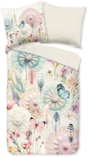 hip Satin Bettwäsche 135x200 Maysa Mandala Schmetterlinge magisch off-white 33294