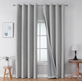 Sekey Vorhang Verdunkelungsvorhang Vorhang Wohnzimmer Vorhänge Blickdicht, Ösen, verdunkelnd, 2-er Set, einfarbig, pflegeleicht