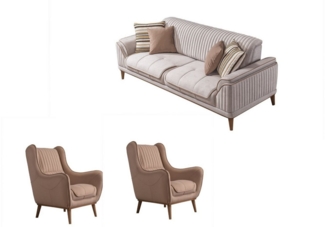 Villa Möbel Polstergarnitur Bond, (Set, Set besteht aus: 2 Sitzer+Sessel+Sessel), mit Relax-/Bettfunktion durch verstellbare Rückenlehne