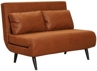 Bronx71 Schlafsofa 1,5-Sitzer Kristian Eco-Leder cognac