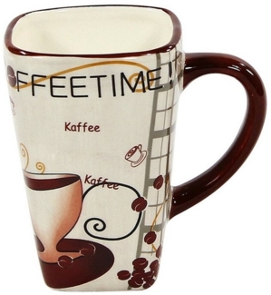 Neuetischkultur Tasse Kaffeebecher Coffeetime, eckig Dolomite, Keramik, eckige Form