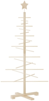vidaXL Weihnachtsbaum Holz zum Schmücken 125 cm Massivholz Kiefer 357989