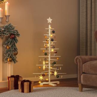 vidaXL Weihnachtsbaum Holz zum Schmücken 125 cm Massivholz Kiefer 357989