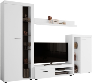 Wohnwand Rango (Farbe: Weiß, ohne Beleuchtung)