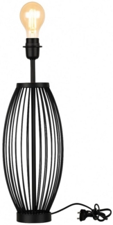 Marrakesch Orient & Mediterran Interior Nachttischlampe Tischlampenfuß Schwarz 51cm - skandinavischer Lampensockel Metall, Handarbeit