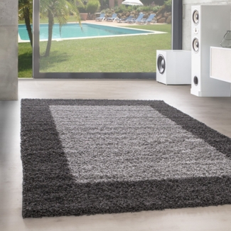 SIMPEX24 Teppich Bordüre Design, Läufer, Höhe: 30 mm, Teppich Wohnzimmer Bordüre Design Shaggy Verschieden Farben und Größen